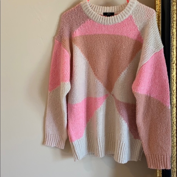 J. Crew Sweaters - J. CREW multi pink and cream chunky knit sweater
